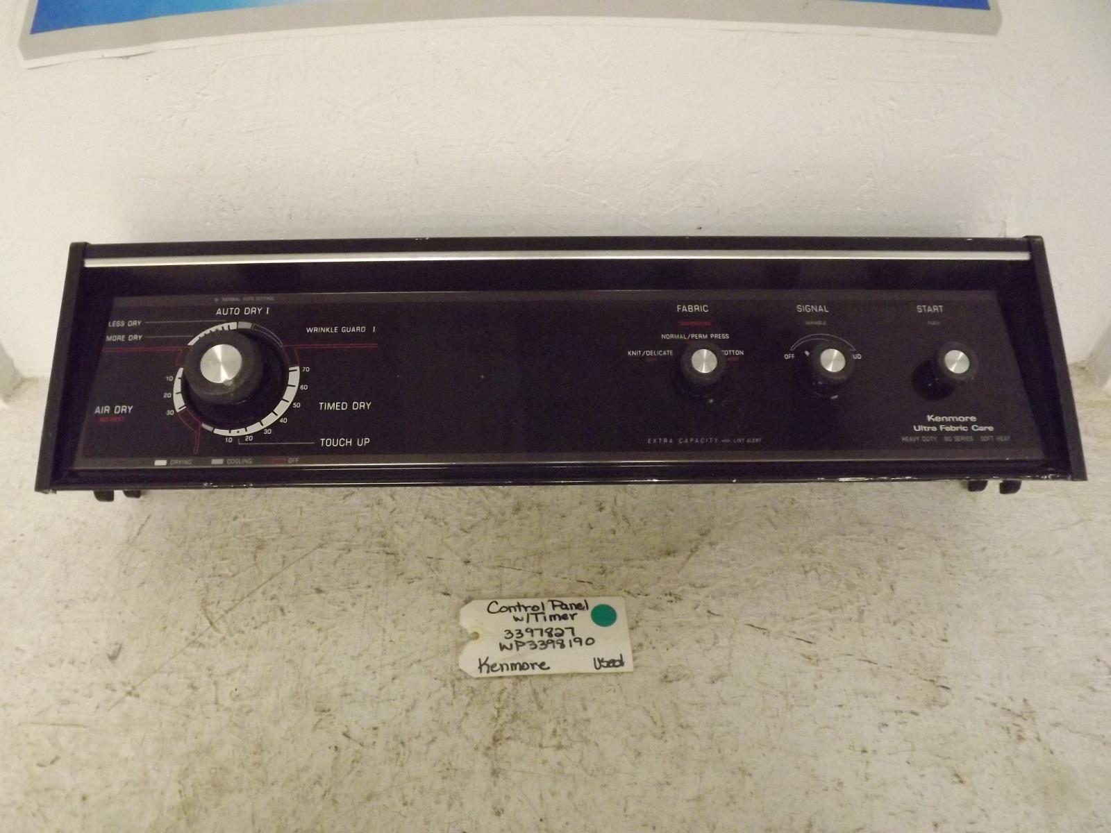 Kenmore Dryer 3397827 WP3398190 Control Panel Used Kenmore Dryer 3397827 WP3398190 Control Panel Used